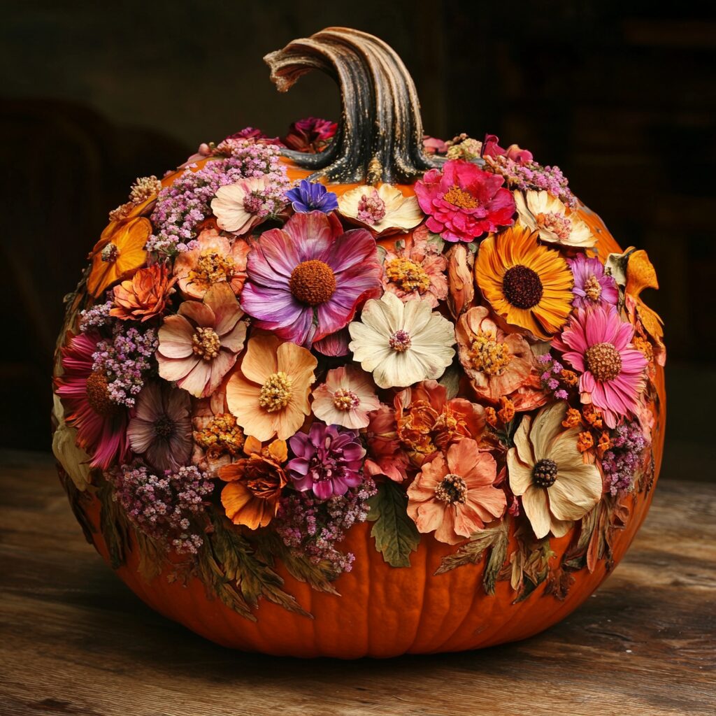 pompoenen met bloemen